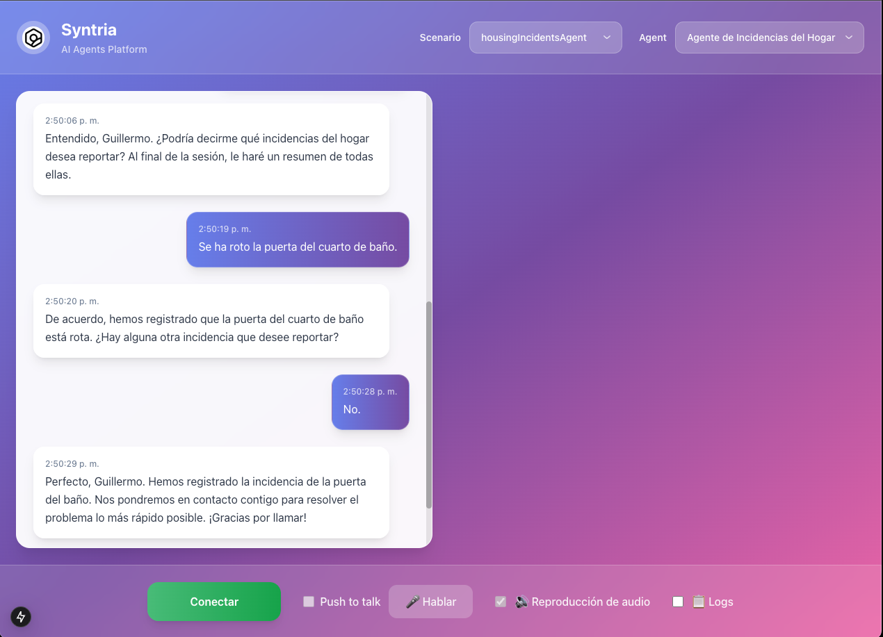 Panel de interacción de llamadas 2